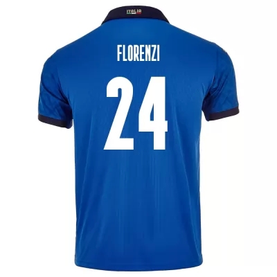 Deti Talianske národné futbalové mužstvo Alessandro Florenzi #24 Domáci Modrá Dresy 2021 Košele Dres