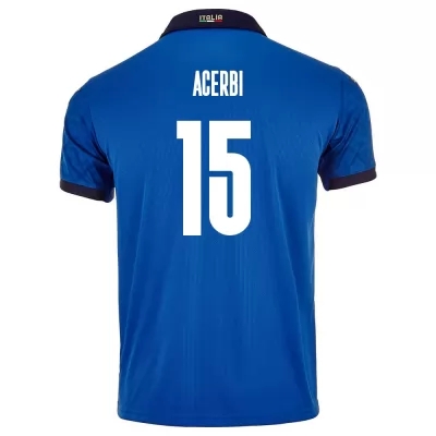 Deti Talianske národné futbalové mužstvo Französischesco Acerbi #15 Domáci Modrá Dresy 2021 Košele Dres