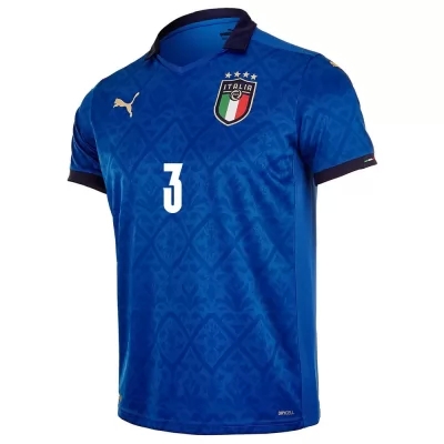 Muži Talianske Národné Futbalové Mužstvo Giorgio Chiellini #3 Domáci Modrá Dresy 2021 Košele Dres