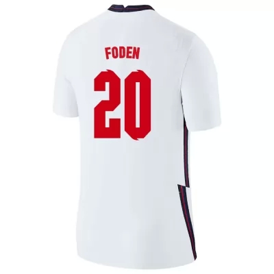 Muži Anglické národné futbalové mužstvo Phil Foden #20 Domáci Biely Dresy 2021 Košele Dres