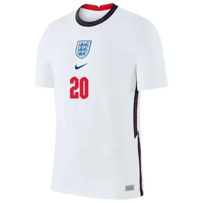 Muži Anglické Národné Futbalové Mužstvo Phil Foden #20 Domáci Biely Dresy 2021 Košele Dres
