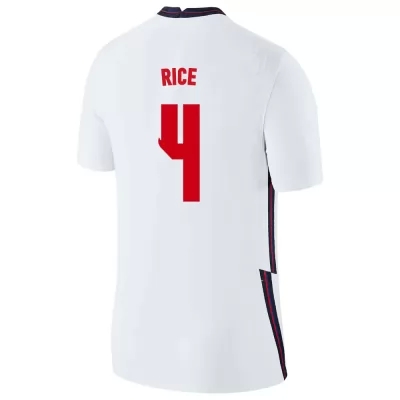 Deti Anglické národné futbalové mužstvo Declan Rice #4 Domáci Biely Dresy 2021 Košele Dres