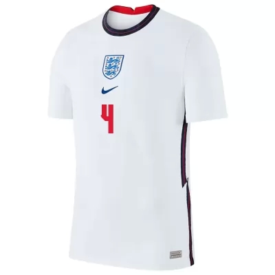 Deti Anglické Národné Futbalové Mužstvo Declan Rice #4 Domáci Biely Dresy 2021 Košele Dres