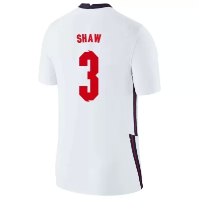 Muži Anglické národné futbalové mužstvo Luke Shaw #3 Domáci Biely Dresy 2021 Košele Dres