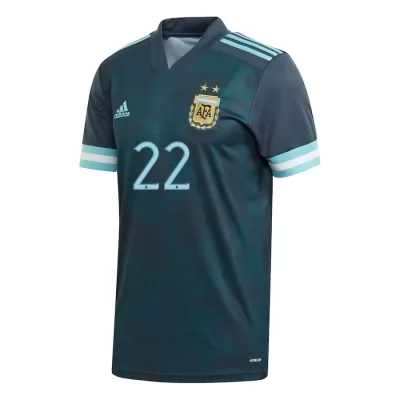 Deti Argentínske Národné Futbalové Mužstvo Lautaro Martinez #22 Vonkajší Tmavomodrá Dresy 2021 Košele Dres