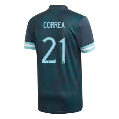 Deti Argentínske národné futbalové mužstvo Angel Correa #21 Vonkajší Tmavomodrá Dresy 2021 Košele Dres
