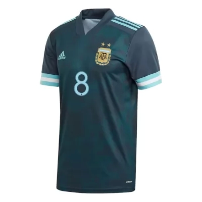 Deti Argentínske Národné Futbalové Mužstvo Marcos Acuña #8 Vonkajší Tmavomodrá Dresy 2021 Košele Dres