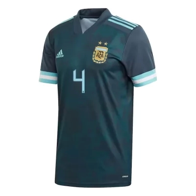 Muži Argentínske Národné Futbalové Mužstvo Gonzalo Montiel #4 Vonkajší Tmavomodrá Dresy 2021 Košele Dres
