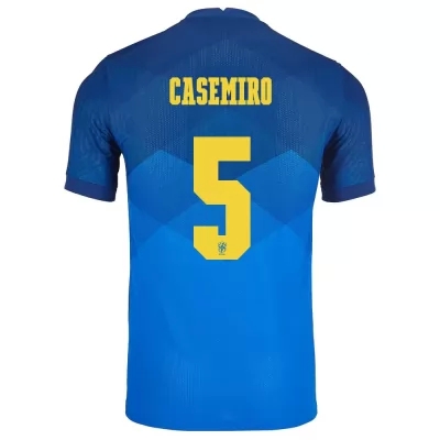 Ženy Brazílske národné futbalové mužstvo Casemiro #5 Vonkajší Modrá Dresy 2021 Košele Dres