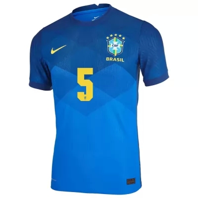 Ženy Brazílske Národné Futbalové Mužstvo Casemiro #5 Vonkajší Modrá Dresy 2021 Košele Dres