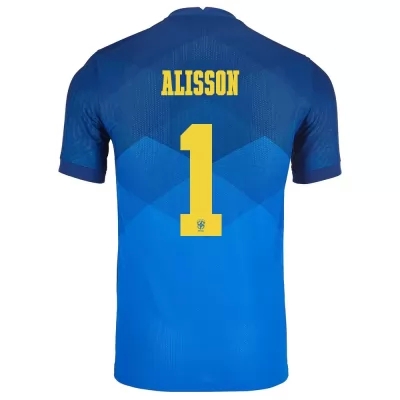 Ženy Brazílske národné futbalové mužstvo Alisson #1 Vonkajší Modrá Dresy 2021 Košele Dres