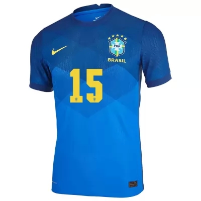Ženy Brazílske Národné Futbalové Mužstvo Fabinho #15 Vonkajší Modrá Dresy 2021 Košele Dres