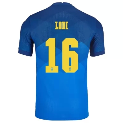 Muži Brazílske národné futbalové mužstvo Renan Lodi #16 Vonkajší Modrá Dresy 2021 Košele Dres