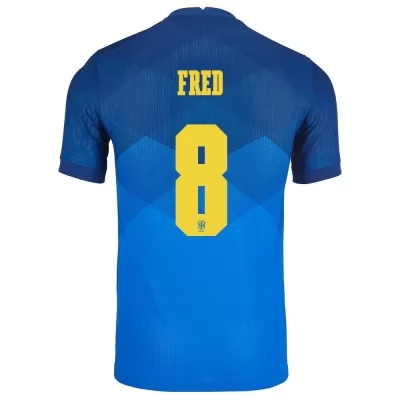 Muži Brazílske národné futbalové mužstvo Fred #8 Vonkajší Modrá Dresy 2021 Košele Dres