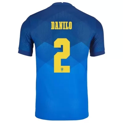 Deti Brazílske národné futbalové mužstvo Danilo #2 Vonkajší Modrá Dresy 2021 Košele Dres