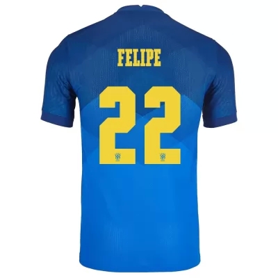 Muži Brazílske národné futbalové mužstvo Felipe #22 Vonkajší Modrá Dresy 2021 Košele Dres