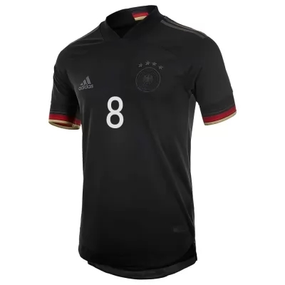 Ženy Nemecké Národné Futbalové Mužstvo Toni Kroos #8 Vonkajší čierna Dresy 2021 Košele Dres