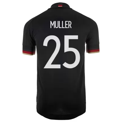 Deti Nemecké národné futbalové mužstvo Thomas Muller #25 Vonkajší čierna Dresy 2021 Košele Dres