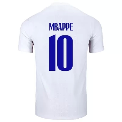 Deti Francúzske národné futbalové mužstvo Kylian Mbappe #10 Vonkajší Biely Dresy 2021 Košele Dres