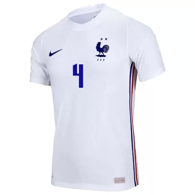 Deti Francúzske Národné Futbalové Mužstvo Raphaël Varane #4 Vonkajší Biely Dresy 2021 Košele Dres