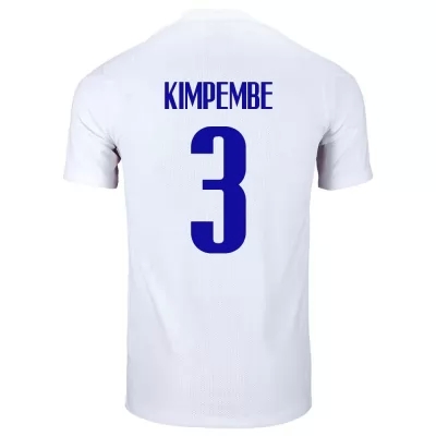 Muži Francúzske národné futbalové mužstvo Presnel Kimpembe #3 Vonkajší Biely Dresy 2021 Košele Dres