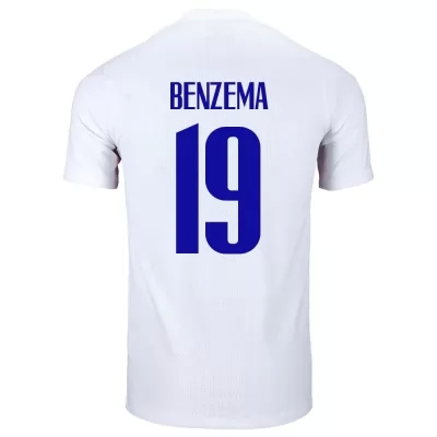 Muži Francúzske národné futbalové mužstvo Karim Benzema #19 Vonkajší Biely Dresy 2021 Košele Dres