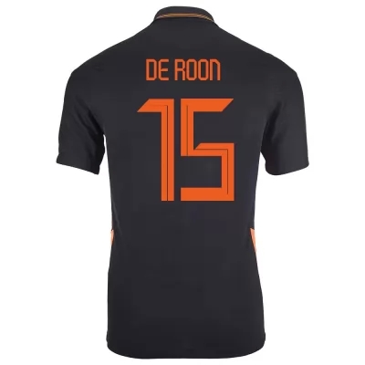 Muži Holandské národné futbalové mužstvo Marten de Roon #15 Vonkajší čierna Dresy 2021 Košele Dres