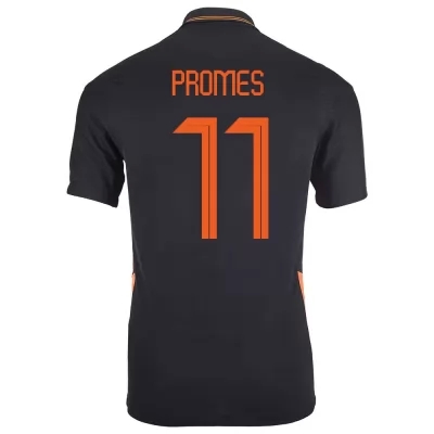 Ženy Holandské národné futbalové mužstvo Quincy Promes #11 Vonkajší čierna Dresy 2021 Košele Dres