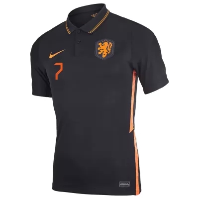 Deti Holandské Národné Futbalové Mužstvo Steven Berghuis #7 Vonkajší čierna Dresy 2021 Košele Dres