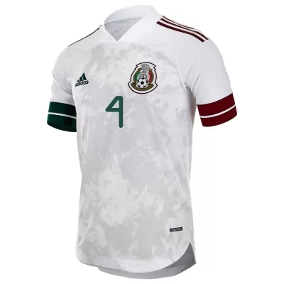 Muži Mexické Národné Futbalové Mužstvo Edson Alvarez #4 Vonkajší Biely čierny Dresy 2021 Košele Dres