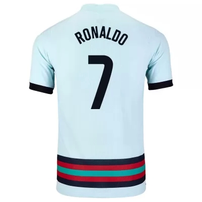 Ženy Portugalské národné futbalové mužstvo Cristiano Ronaldo #7 Vonkajší Svetlo modrá Dresy 2021 Košele Dres