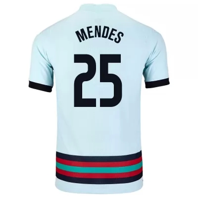 Muži Portugalské národné futbalové mužstvo Nuno Mendes #25 Vonkajší Svetlo modrá Dresy 2021 Košele Dres