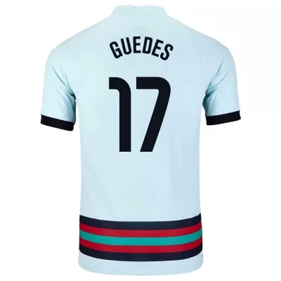 Muži Portugalské národné futbalové mužstvo Goncalo Guedes #17 Vonkajší Svetlo modrá Dresy 2021 Košele Dres