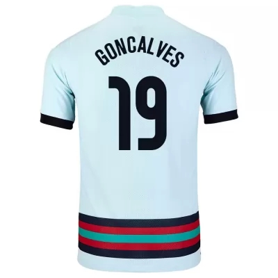 Deti Portugalské národné futbalové mužstvo Pedro Goncalves #19 Vonkajší Svetlo modrá Dresy 2021 Košele Dres