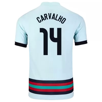 Deti Portugalské národné futbalové mužstvo William Carvalho #14 Vonkajší Svetlo modrá Dresy 2021 Košele Dres