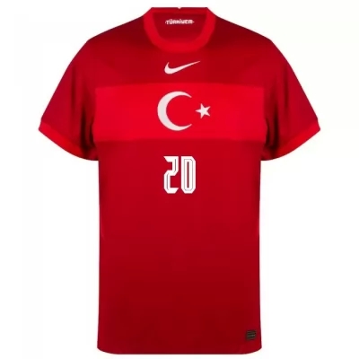 Deti Turecké Národné Futbalové Mužstvo Abdulkadir Omur #20 Vonkajší Červená Dresy 2021 Košele Dres