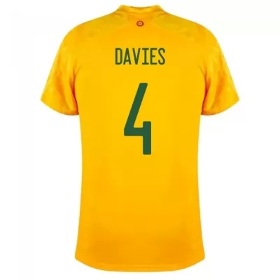 Deti Waleské Národné Futbalové Mužstvo Ben Davies #4 Vonkajší žltá Dresy 2021 Košele Dres