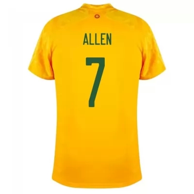 Deti Waleské Národné Futbalové Mužstvo Joe Allen #7 Vonkajší žltá Dresy 2021 Košele Dres