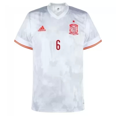 Deti Španielske Národné Futbalové Mužstvo Marcos Llorente #6 Vonkajší Biely Dresy 2021 Košele Dres