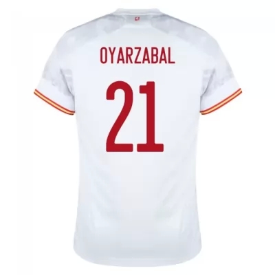 Muži Španielske národné futbalové mužstvo Mikel Oyarzabal #21 Vonkajší Biely Dresy 2021 Košele Dres