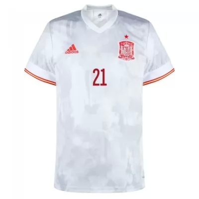 Deti Španielske Národné Futbalové Mužstvo Mikel Oyarzabal #21 Vonkajší Biely Dresy 2021 Košele Dres