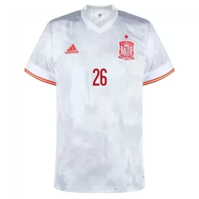 Muži Španielske Národné Futbalové Mužstvo Pedri #26 Vonkajší Biely Dresy 2021 Košele Dres
