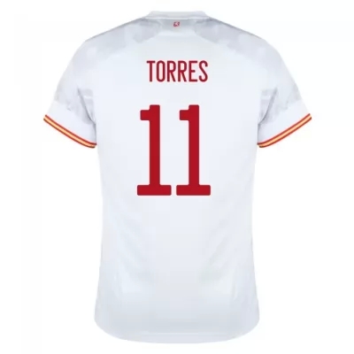 Muži Španielske národné futbalové mužstvo Ferran Torres #11 Vonkajší Biely Dresy 2021 Košele Dres