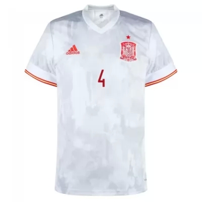 Deti Španielske Národné Futbalové Mužstvo Pau Torres #4 Vonkajší Biely Dresy 2021 Košele Dres