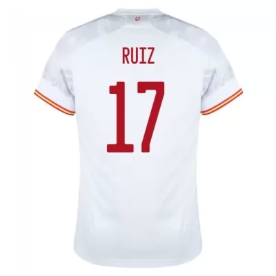Ženy Španielske národné futbalové mužstvo Fabian Ruiz #17 Vonkajší Biely Dresy 2021 Košele Dres
