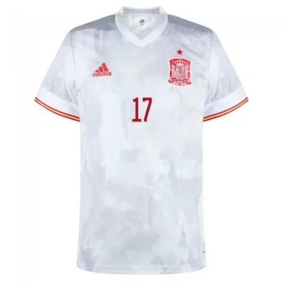 Ženy Španielske Národné Futbalové Mužstvo Fabian Ruiz #17 Vonkajší Biely Dresy 2021 Košele Dres