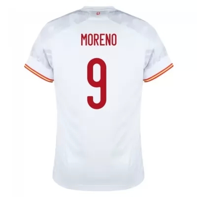Deti Španielske národné futbalové mužstvo Gerard Moreno #9 Vonkajší Biely Dresy 2021 Košele Dres
