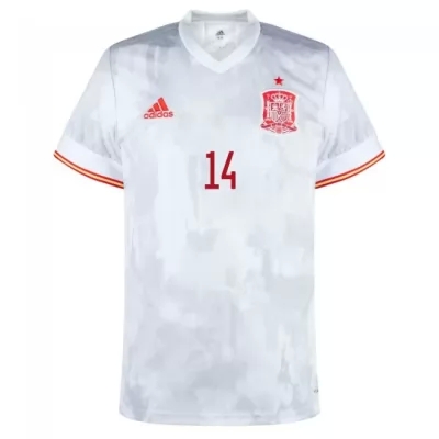 Deti Španielske Národné Futbalové Mužstvo Jose Gaya #14 Vonkajší Biely Dresy 2021 Košele Dres