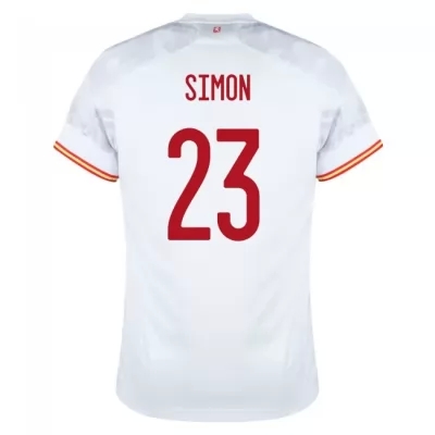 Muži Španielske národné futbalové mužstvo Unai Simon #23 Vonkajší Biely Dresy 2021 Košele Dres