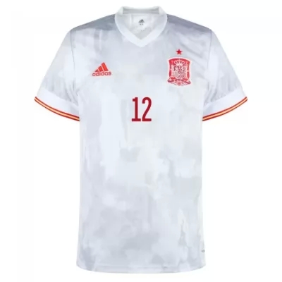 Deti Španielske Národné Futbalové Mužstvo Eric Garcia #12 Vonkajší Biely Dresy 2021 Košele Dres